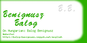 benignusz balog business card